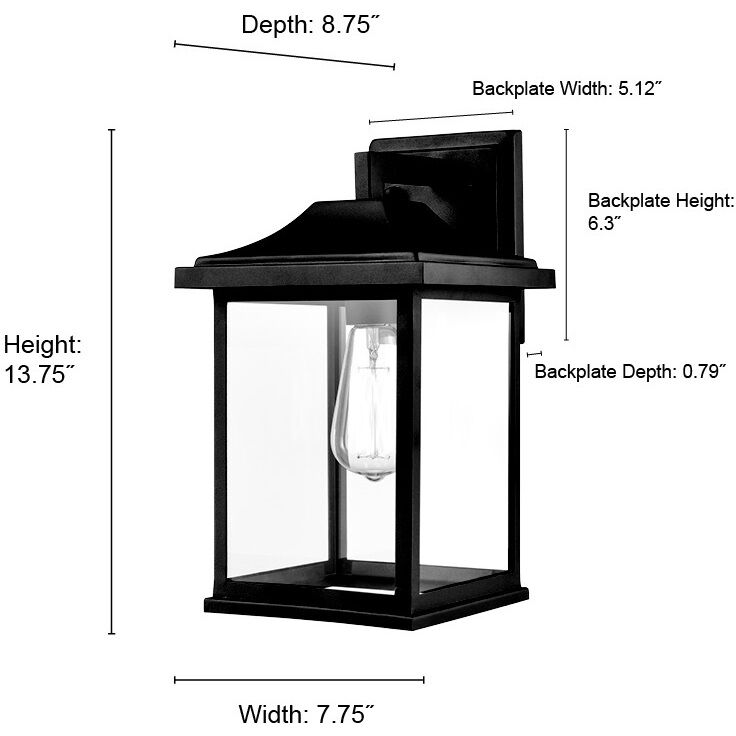 Southgate 1 Light 13.75 inch Textured Black Outdoor Wall Sconce